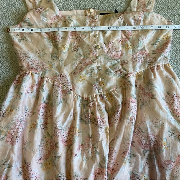NWOT Lulus Darling Adoration Blush Pink Floral Midi Dress - Picture 5 of 9